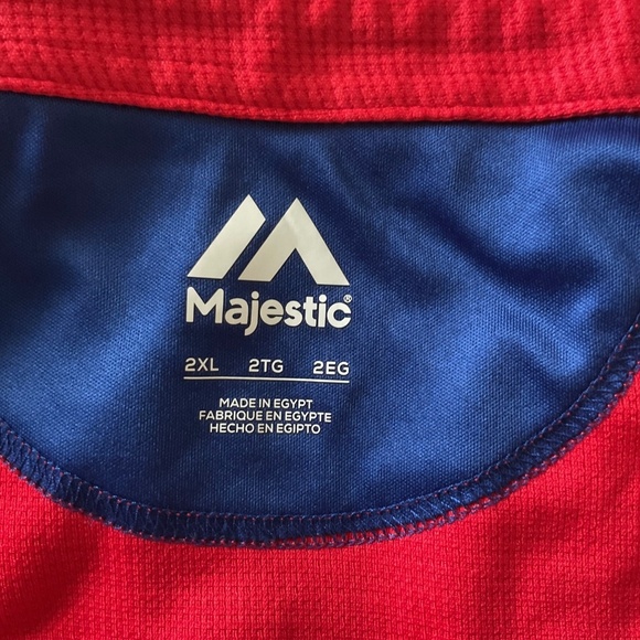 Majestic Philadelphia Phillies Polo Shirt Mens Sz 2XL Red MLB Baseball Preppy - Picture 5 of 9